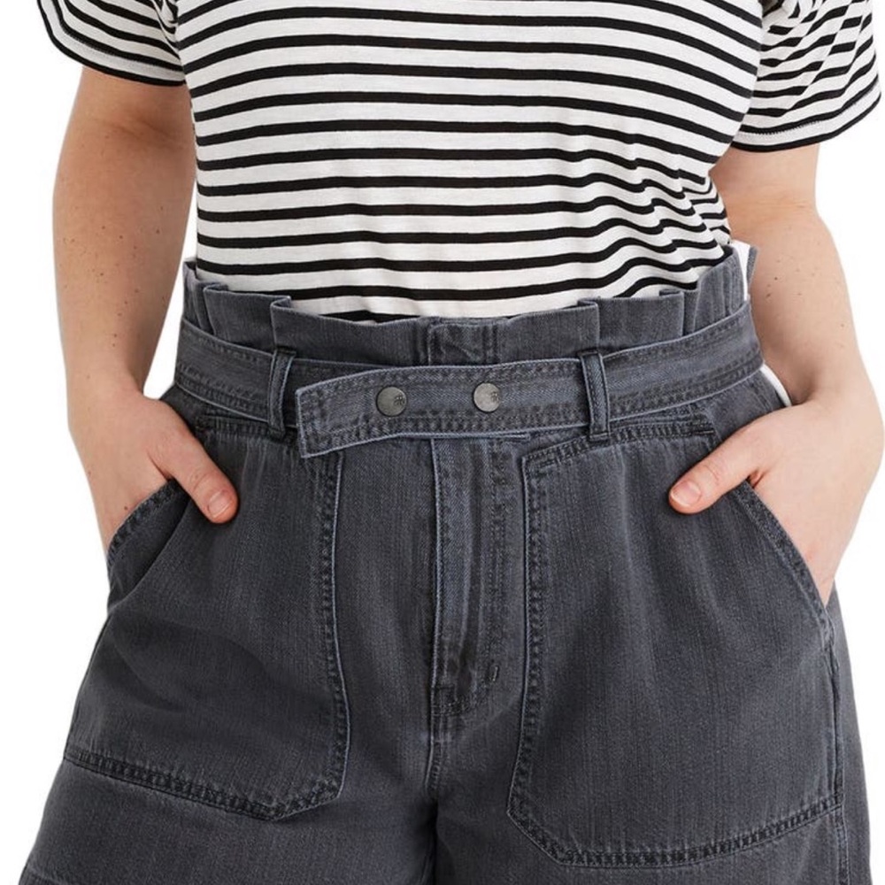 Madewell Denim Snap Paperbag Waist Shorts